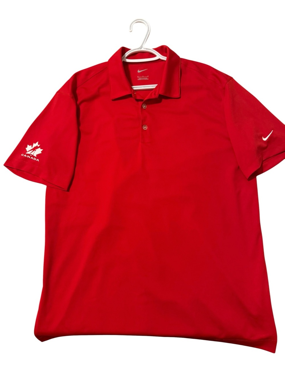 Nike Golf Dri-FIT Hockey Canada Polo Shirt Red Men’s Medium